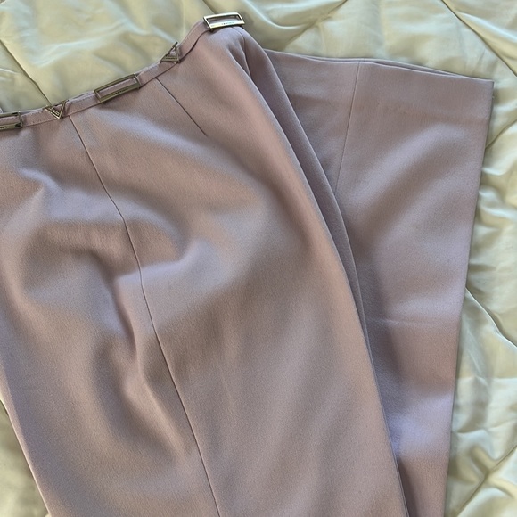 Vintage ‘90s Vertigo made in France classic lilac  trouser with logo belt S / 26 - Picture 14 of 17